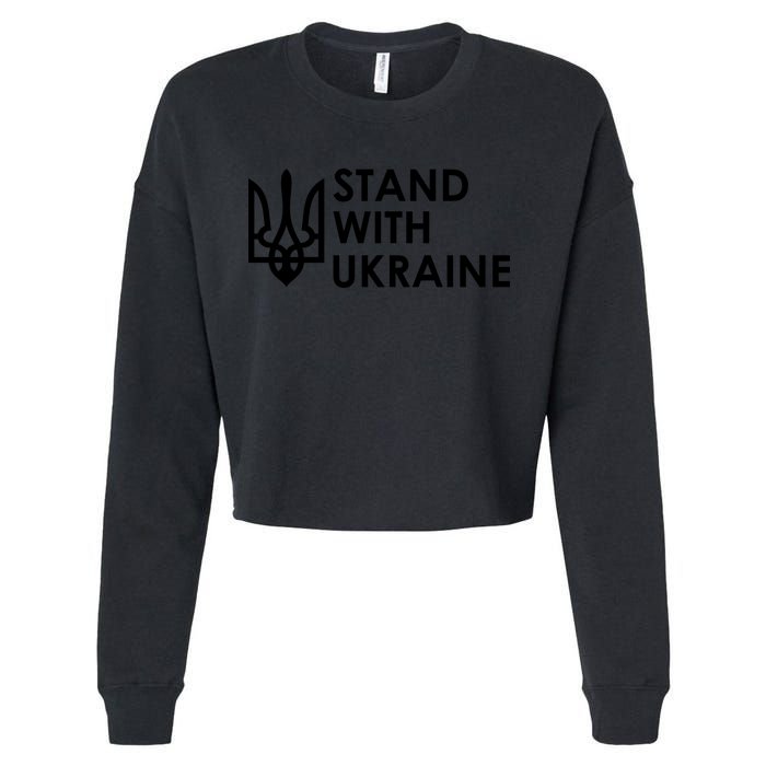 Stand With Ukraine Military Support Ukrainians Army Cropped Pullover Crew