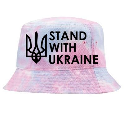 Stand With Ukraine Military Support Ukrainians Army Tie-Dyed Bucket Hat