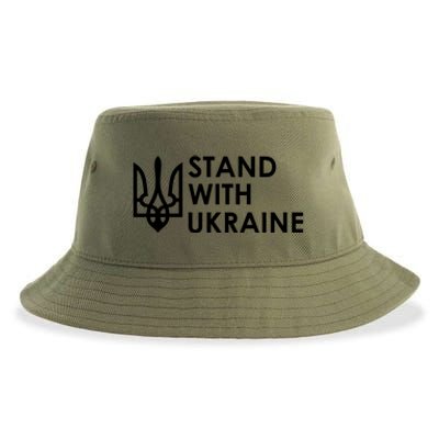 Stand With Ukraine Military Support Ukrainians Army Sustainable Bucket Hat