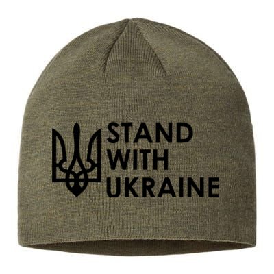 Stand With Ukraine Military Support Ukrainians Army Sustainable Beanie