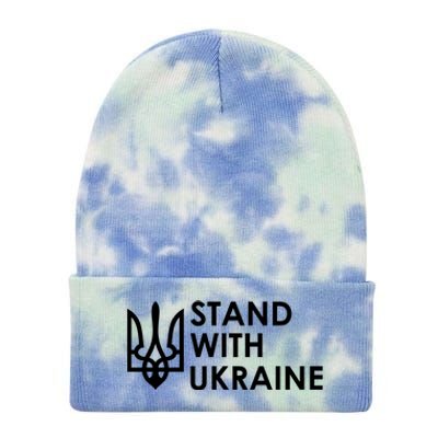 Stand With Ukraine Military Support Ukrainians Army Tie Dye 12in Knit Beanie