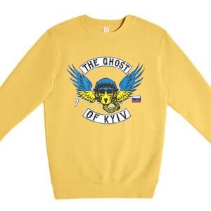 Stand With Ukraine The Ghost Of Kyiv Premium Crewneck Sweatshirt