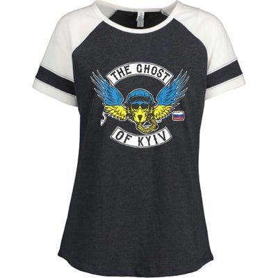 Stand With Ukraine The Ghost Of Kyiv Enza Ladies Jersey Colorblock Tee