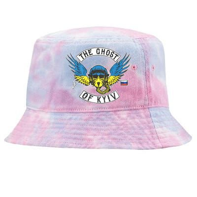 Stand With Ukraine The Ghost Of Kyiv Tie-Dyed Bucket Hat