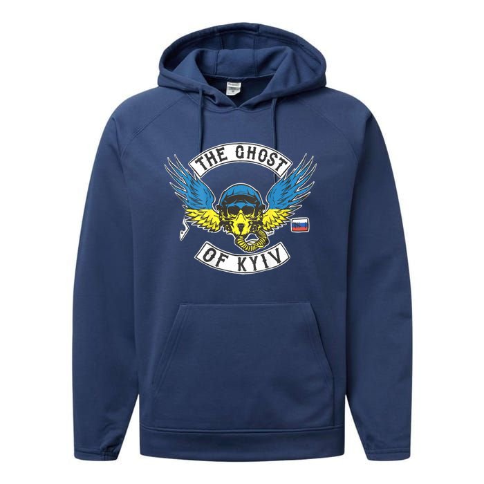 Stand With Ukraine The Ghost Of Kyiv Performance Fleece Hoodie