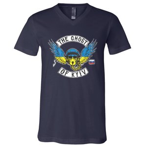 Stand With Ukraine The Ghost Of Kyiv V-Neck T-Shirt