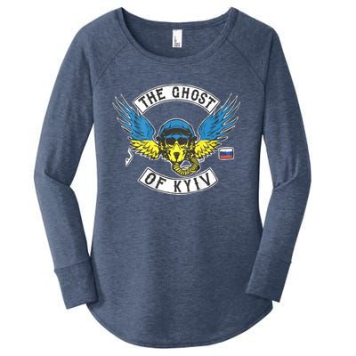 Stand With Ukraine The Ghost Of Kyiv Women's Perfect Tri Tunic Long Sleeve Shirt