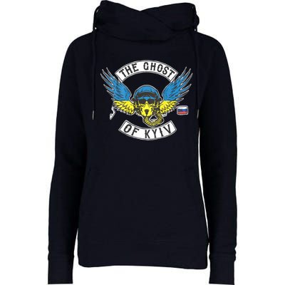 Stand With Ukraine The Ghost Of Kyiv Womens Funnel Neck Pullover Hood