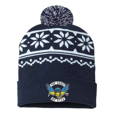 Stand With Ukraine The Ghost Of Kyiv USA-Made Snowflake Beanie