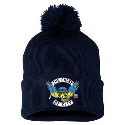 Stand With Ukraine The Ghost Of Kyiv Pom Pom 12in Knit Beanie