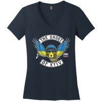 Stand With Ukraine The Ghost Of Kyiv Women's V-Neck T-Shirt