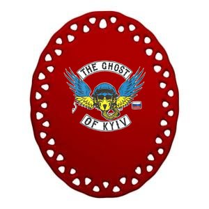 Stand With Ukraine The Ghost Of Kyiv Ceramic Oval Ornament