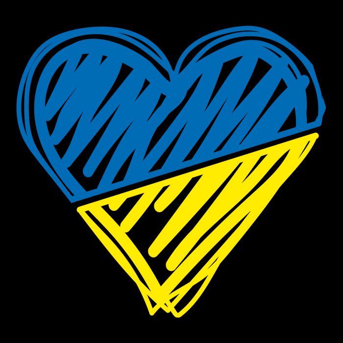 Stand With Ukraine Scribble Heart Ukrainian Flag Cooling Performance Crew T-Shirt