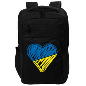 Stand With Ukraine Scribble Heart Ukrainian Flag Impact Tech Backpack