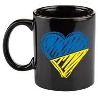 Stand With Ukraine Scribble Heart Ukrainian Flag 11oz C Handle Ceramic Mug