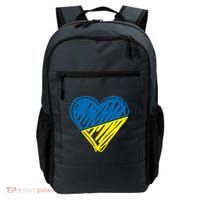 Stand With Ukraine Scribble Heart Ukrainian Flag Backpack