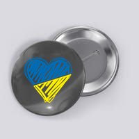 Stand With Ukraine Scribble Heart Ukrainian Flag Button