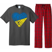 Stand With Ukraine Scribble Heart Ukrainian Flag Pajama Set