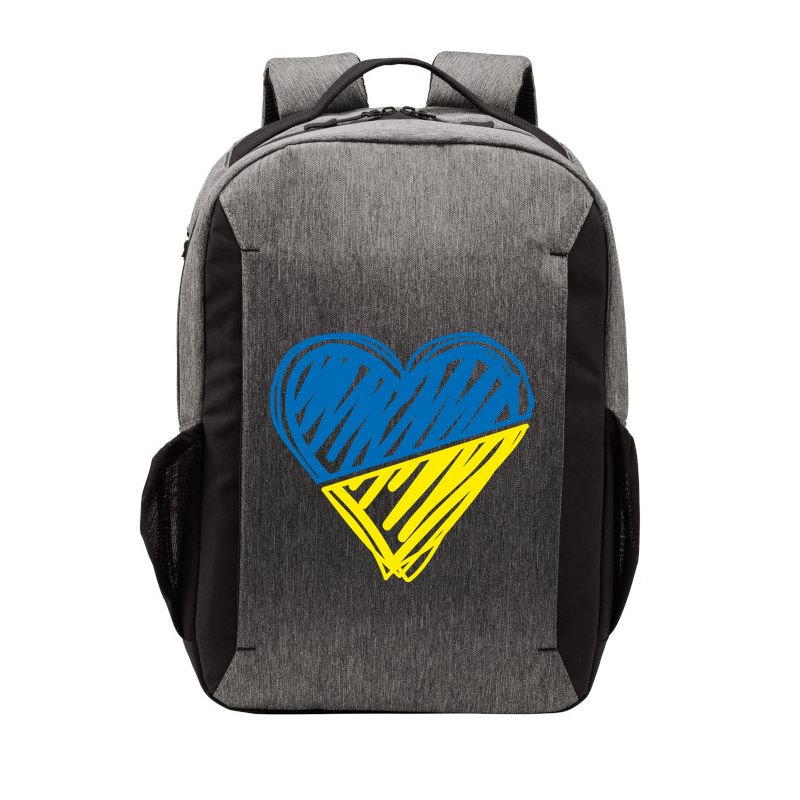 Stand With Ukraine Scribble Heart Ukrainian Flag Vector Backpack