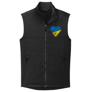 Stand With Ukraine Scribble Heart Ukrainian Flag Collective Smooth Fleece Vest