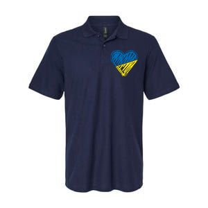 Stand With Ukraine Scribble Heart Ukrainian Flag Softstyle Adult Sport Polo