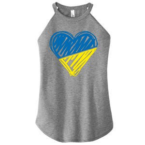 Stand With Ukraine Scribble Heart Ukrainian Flag Women's Perfect Tri Rocker Tank