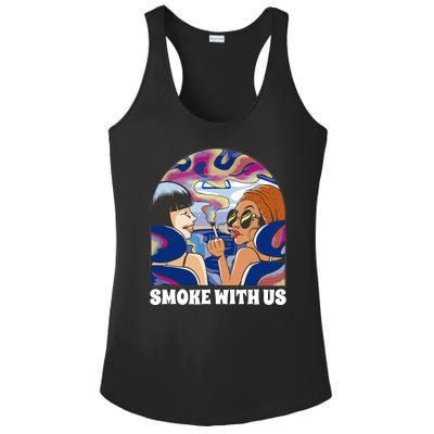 Smoke With Us Weed Females Ladies PosiCharge Competitor Racerback Tank