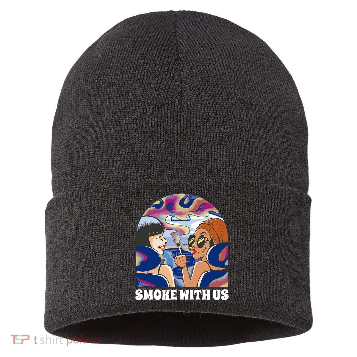Smoke With Us Weed Females Sustainable Knit Beanie