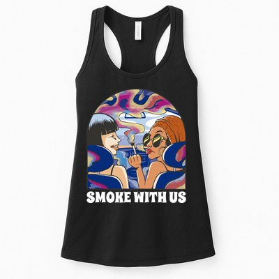 Smoke With Us Weed Females Womens Tank Top