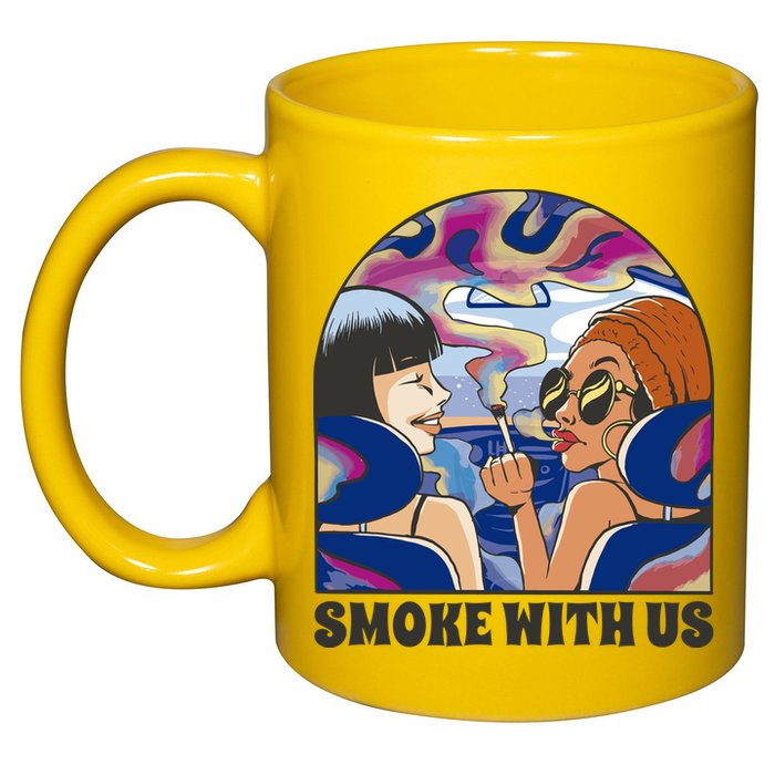 Smoke With Us Weed Females 11oz C Handle Ceramic Mug