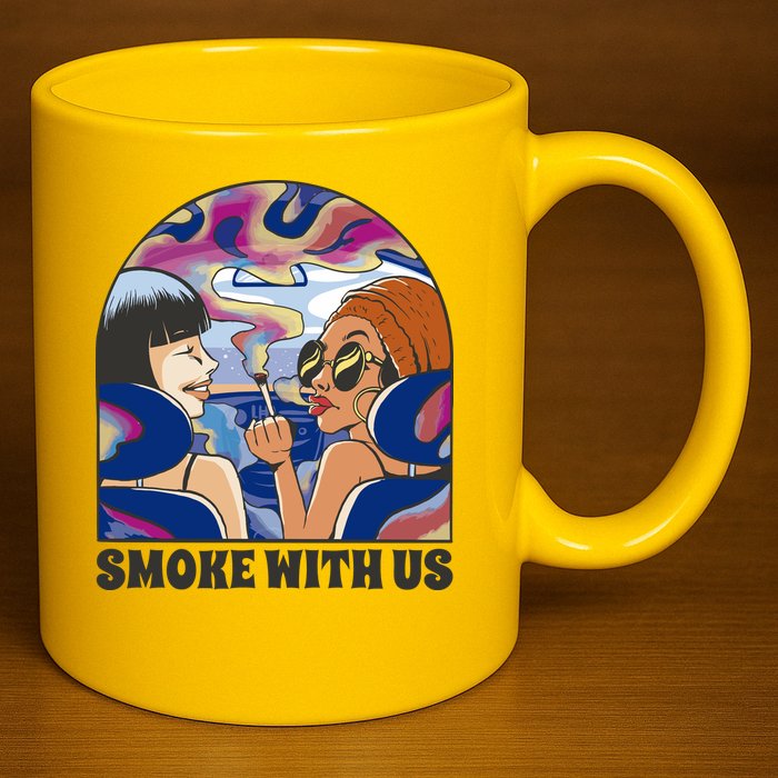 Smoke With Us Weed Females 11oz C Handle Ceramic Mug
