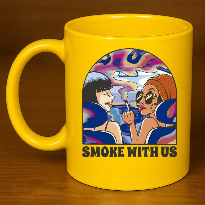 Smoke With Us Weed Females 11oz C Handle Ceramic Mug