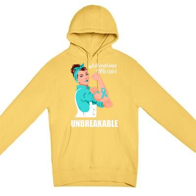 Scleroderma Warrior Unbreakable Scleroderma Awareness Great Gift Premium Pullover Hoodie