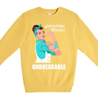 Scleroderma Warrior Unbreakable Scleroderma Awareness Great Gift Premium Crewneck Sweatshirt