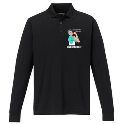 Scleroderma Warrior Unbreakable Scleroderma Awareness Great Gift Performance Long Sleeve Polo