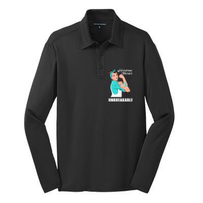 Scleroderma Warrior Unbreakable Scleroderma Awareness Great Gift Silk Touch Performance Long Sleeve Polo