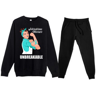 Scleroderma Warrior Unbreakable Scleroderma Awareness Great Gift Premium Crewneck Sweatsuit Set