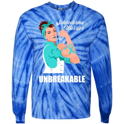 Scleroderma Warrior Unbreakable Scleroderma Awareness Great Gift Tie-Dye Long Sleeve Shirt