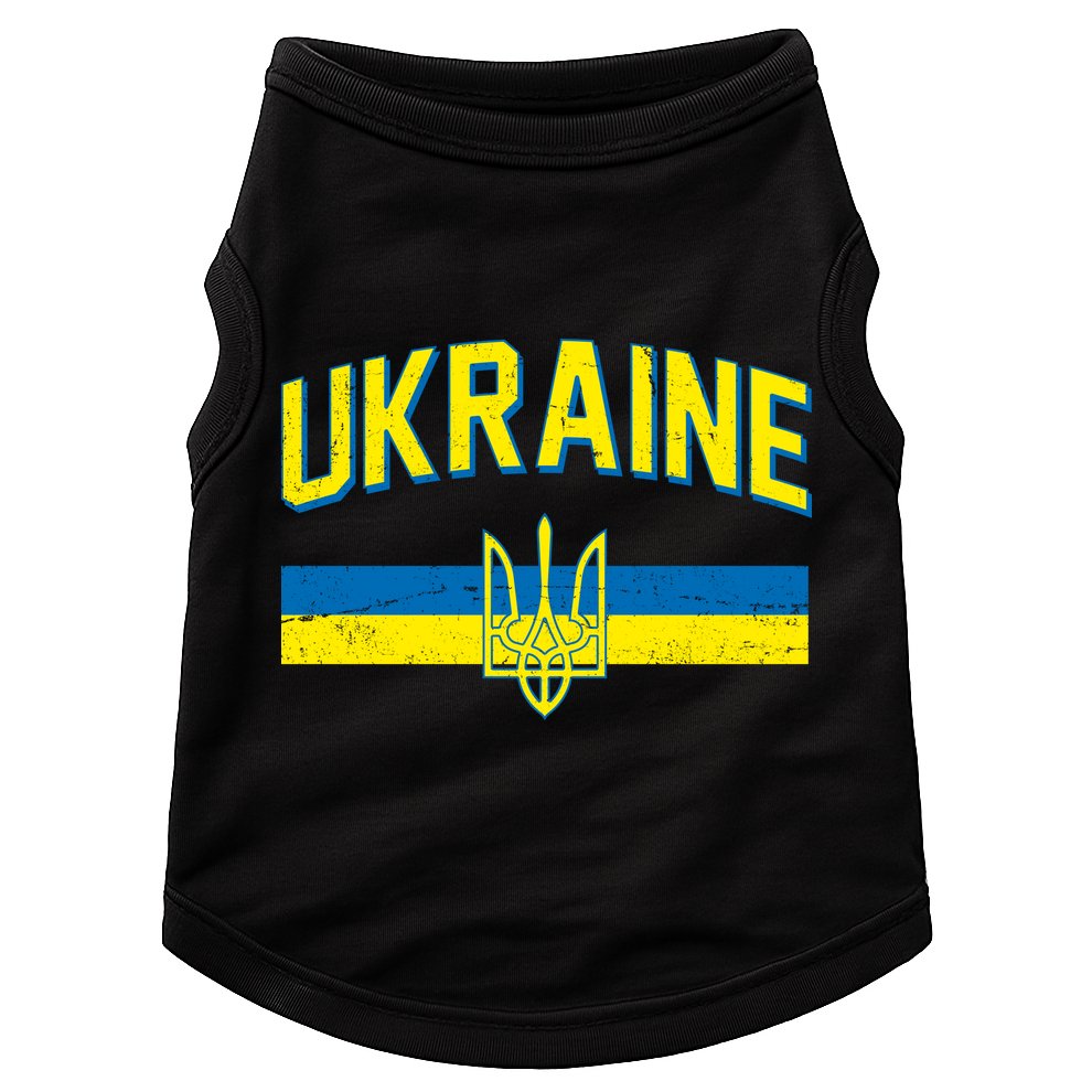 Stand With Ukraine Ukrainian Flag Coat Of Arms Doggie Tank