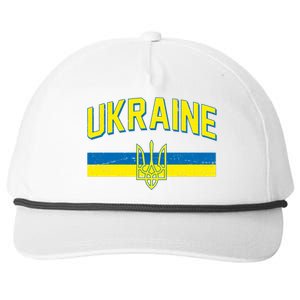 Stand With Ukraine Ukrainian Flag Coat Of Arms Snapback Five-Panel Rope Hat