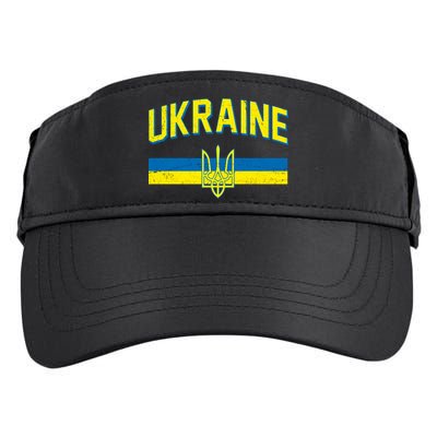 Stand With Ukraine Ukrainian Flag Coat Of Arms Adult Drive Performance Visor