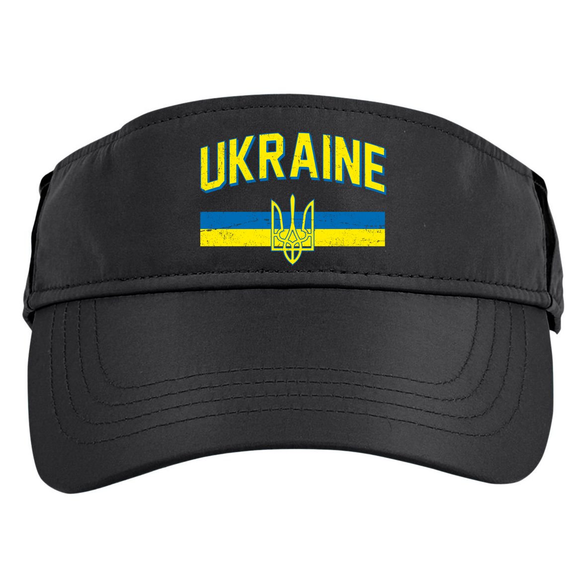 Stand With Ukraine Ukrainian Flag Coat Of Arms Adult Drive Performance Visor