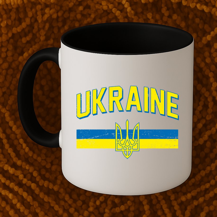 Stand With Ukraine Ukrainian Flag Coat Of Arms Mug