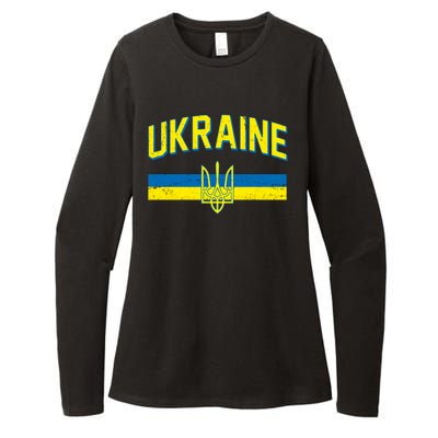 Stand With Ukraine Ukrainian Flag Coat Of Arms Womens CVC Long Sleeve Shirt