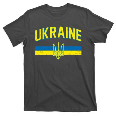 Stand With Ukraine Ukrainian Flag Coat Of Arms T-Shirt