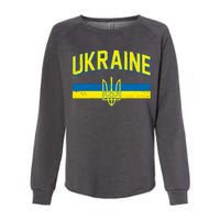 Stand With Ukraine Ukrainian Flag Coat Of Arms Womens California Wash Sweatshirt