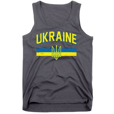 Stand With Ukraine Ukrainian Flag Coat Of Arms Tank Top