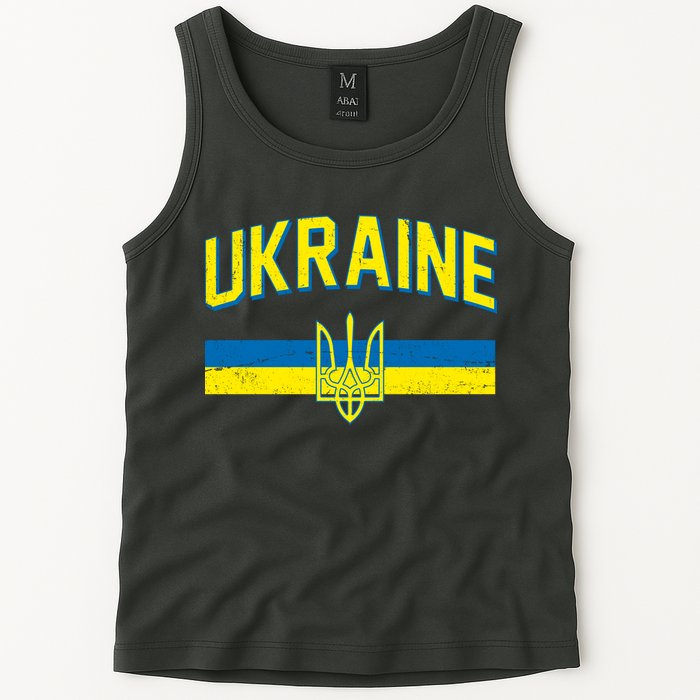 Stand With Ukraine Ukrainian Flag Coat Of Arms Tank Top