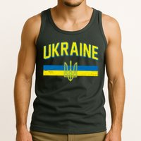 Stand With Ukraine Ukrainian Flag Coat Of Arms Tank Top