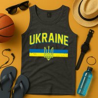 Stand With Ukraine Ukrainian Flag Coat Of Arms Tank Top